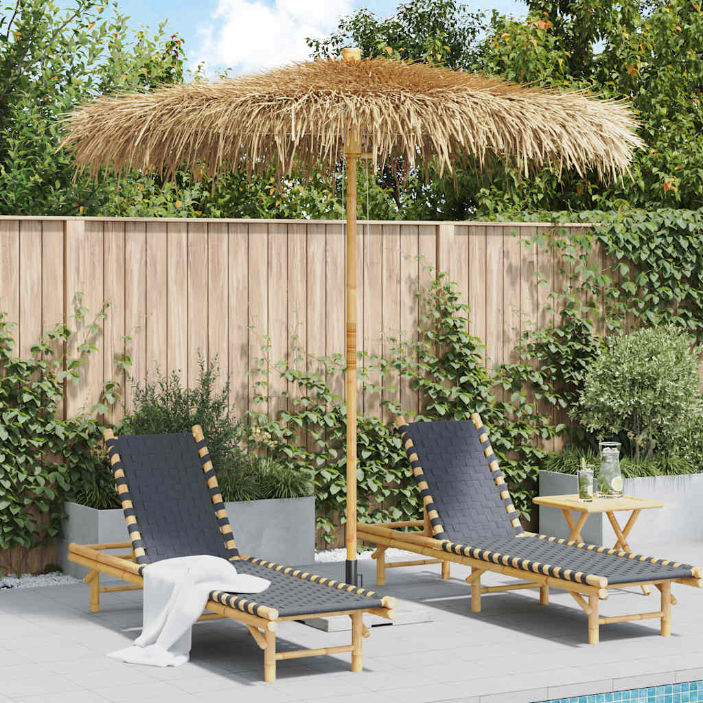 Parasole in Bambù con Copertura con Foglie di Banana 210 cm