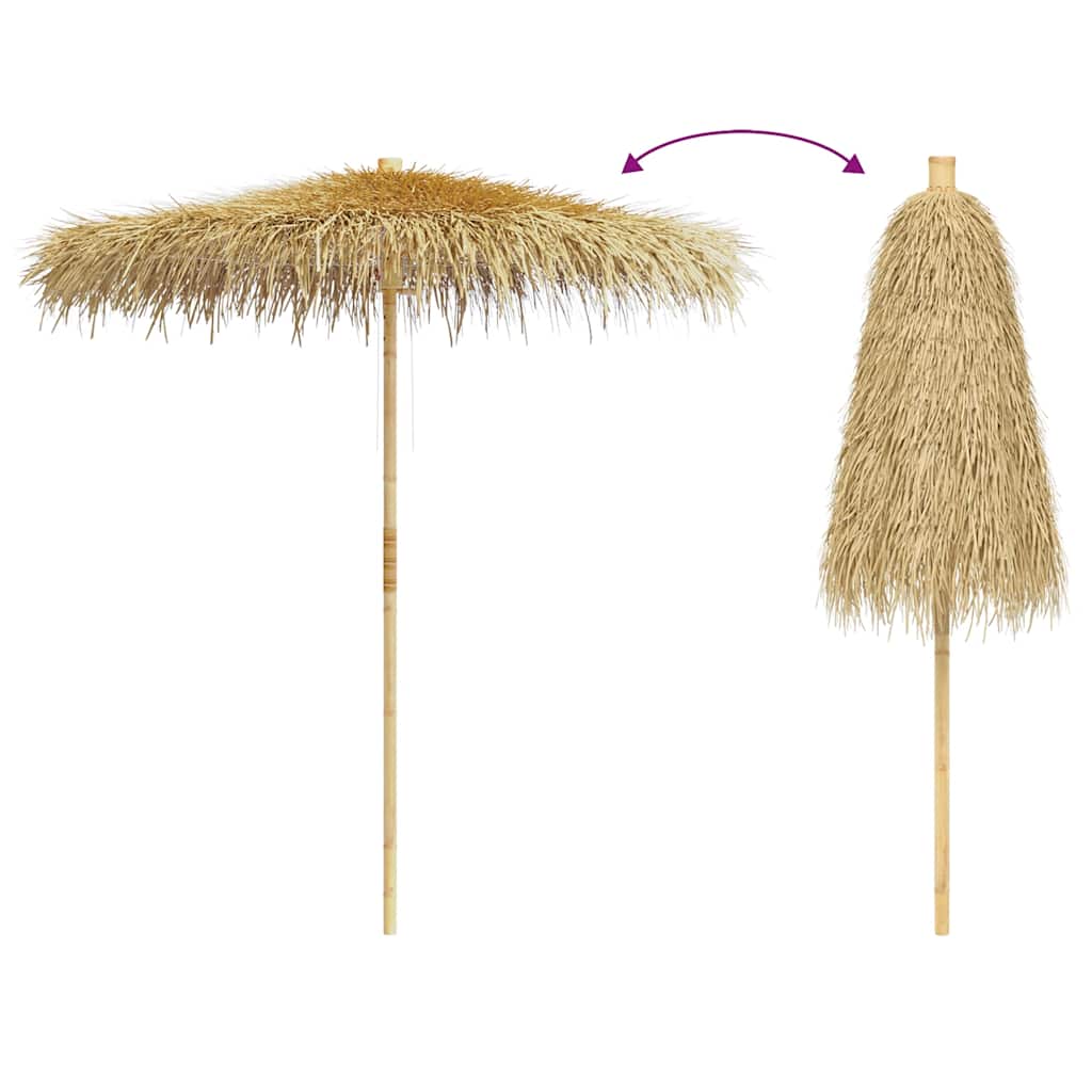 Parasole in Bambù con Copertura con Foglie di Banana 210 cm