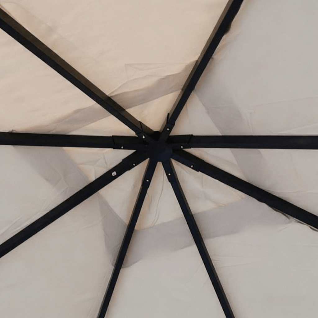 Gazebo Padiglione Tenda Tettoia 4x4 m Acciaio Beige