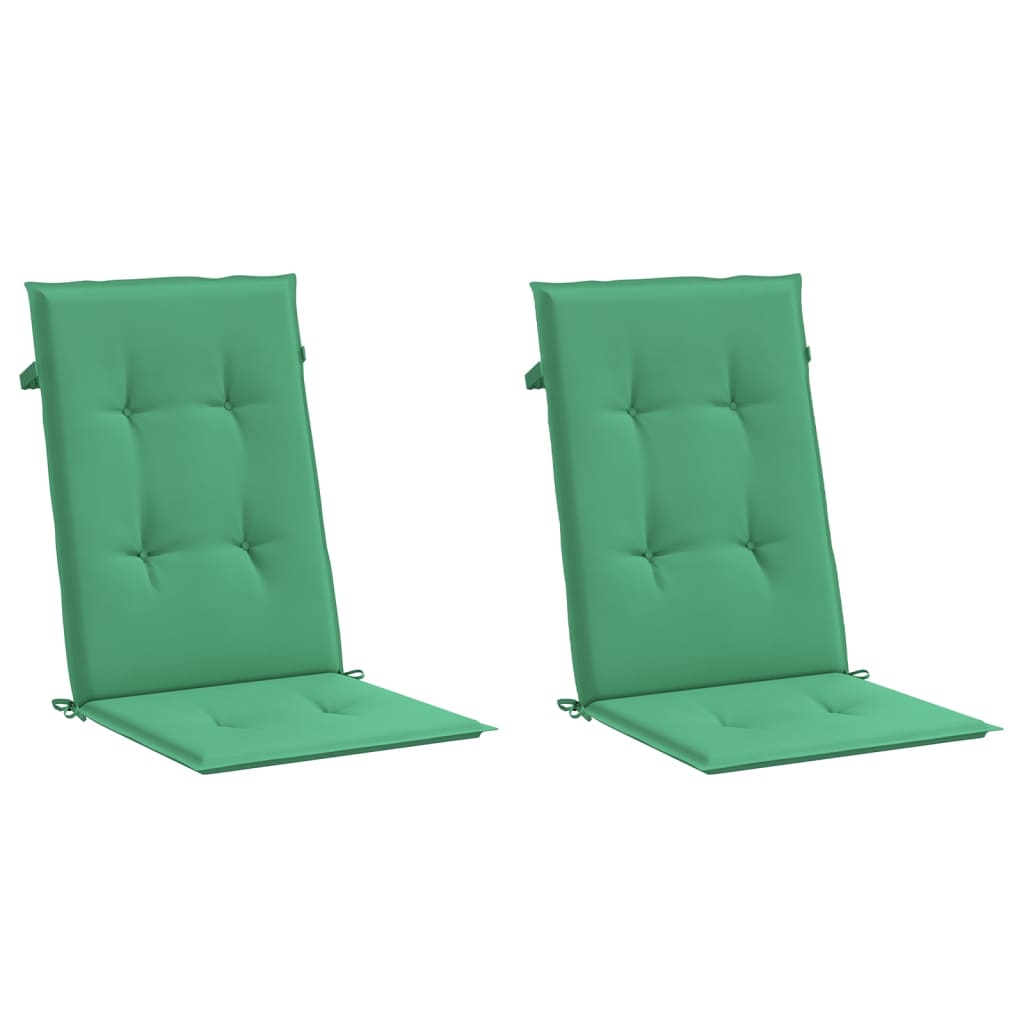 Cuscini per Sedie 2 pz Verdi 120x50x3 cm in Tessuto