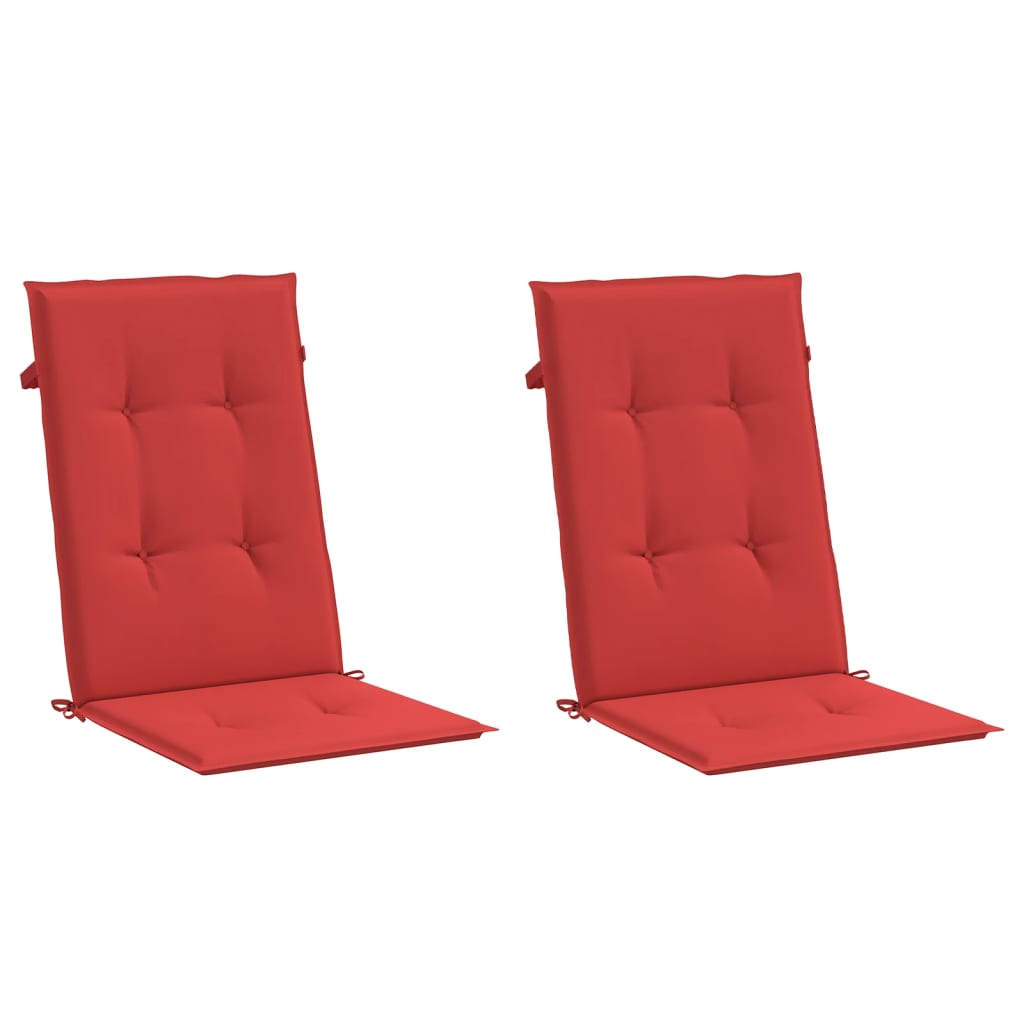 Cuscini per Sedie 2 pz Rossi 120x50x3 cm in Tessuto