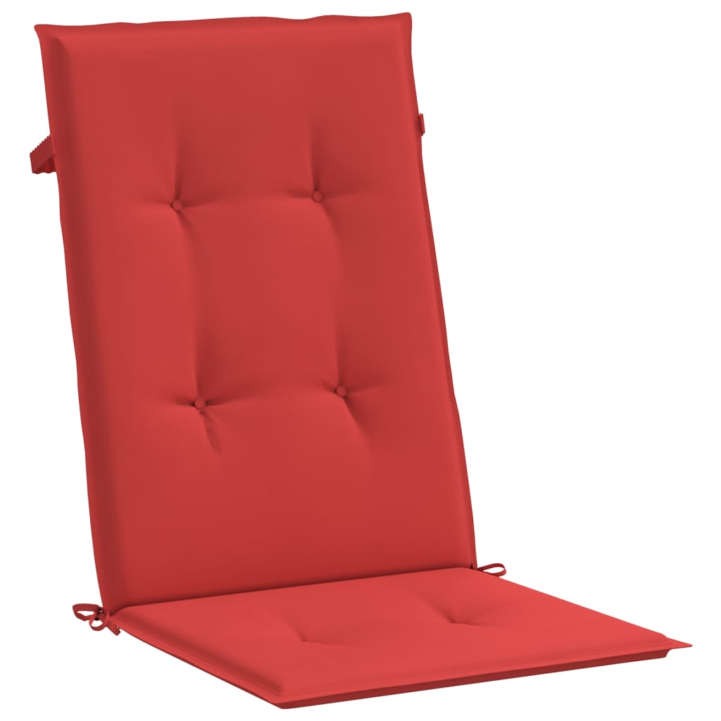 Cuscini per Sedie 2 pz Rossi 120x50x3 cm in Tessuto