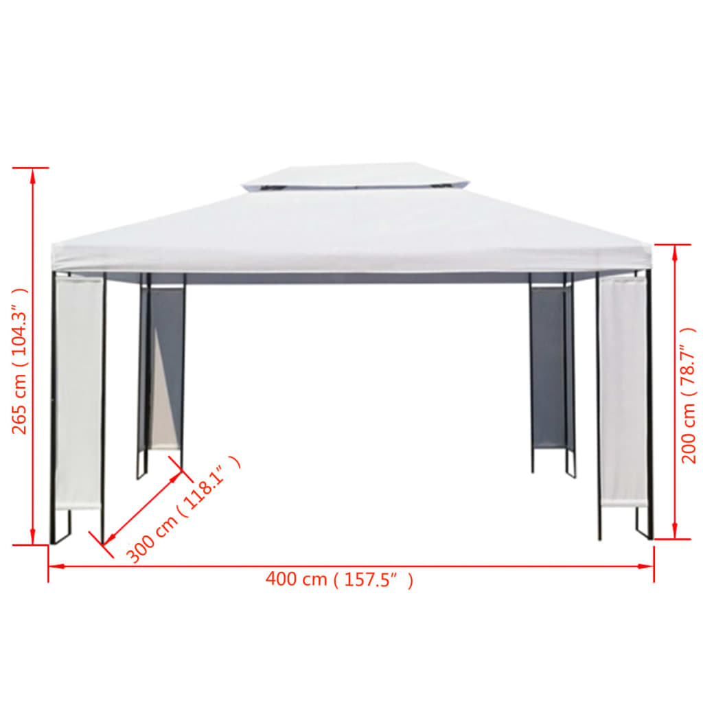 Gazebo Bianco 3x4 m