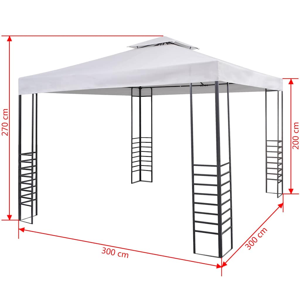 Gazebo da Giardino 3x3 m Bianco