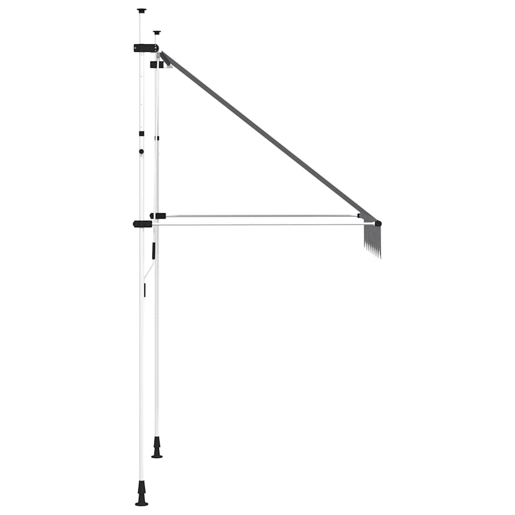 Tenda da Sole Retrattile Manuale 150 cm a Strisce Blu e Bianche