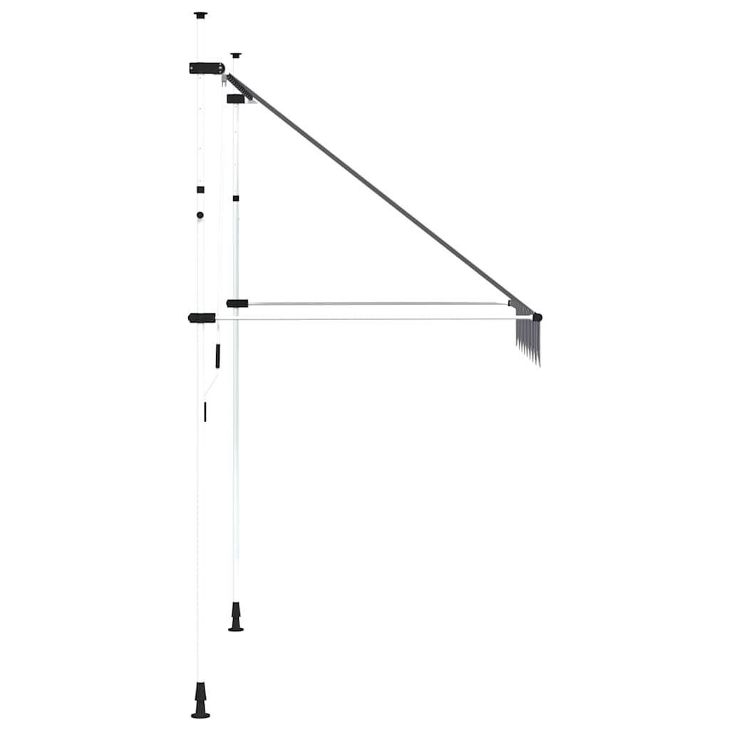 Tenda da Sole Retrattile Manuale 200 cm a Strisce Blu e Bianche