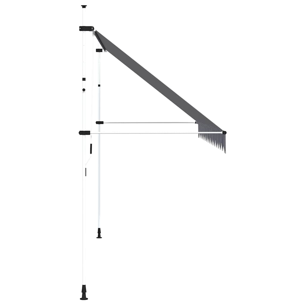 Tenda da Sole Retrattile Manuale 400 cm a Strisce Blu e Bianche