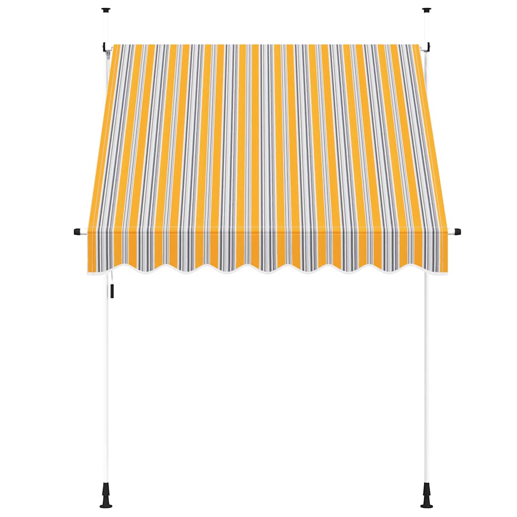 Tenda da Sole Retrattile Manuale 200 cm a Strisce Blu e Gialle