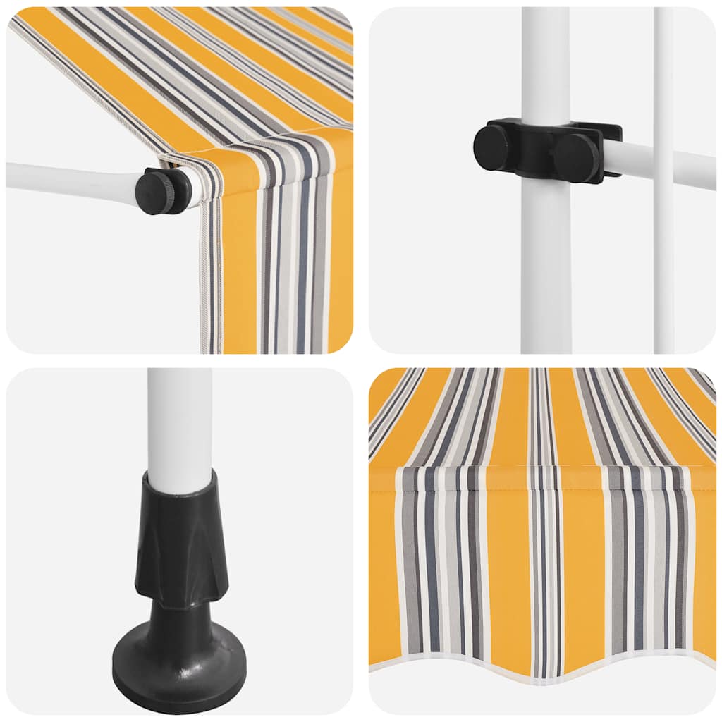 Tenda da Sole Retrattile Manuale 250 cm a Strisce Blu e Gialle
