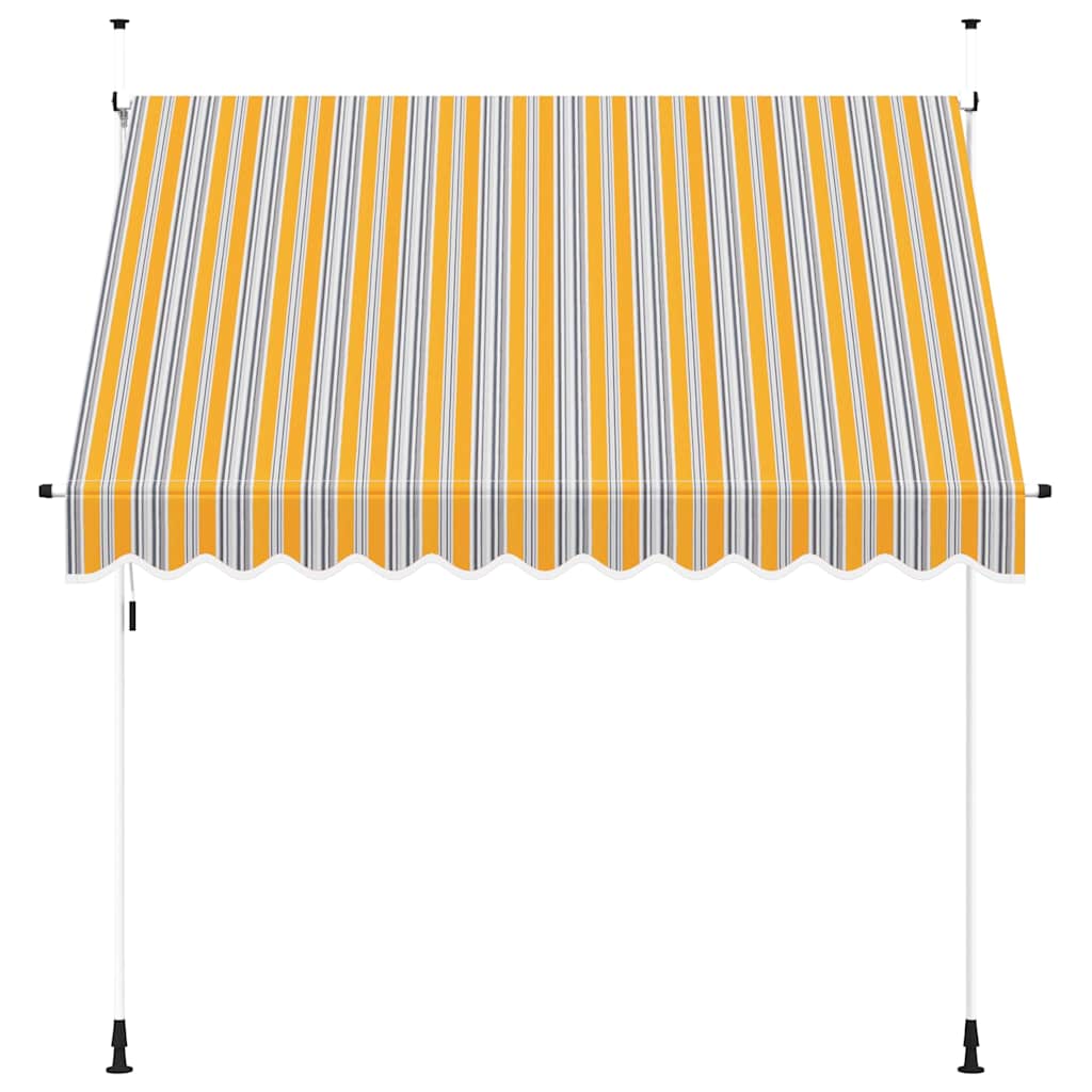 Tenda da Sole Retrattile Manuale 250 cm a Strisce Blu e Gialle