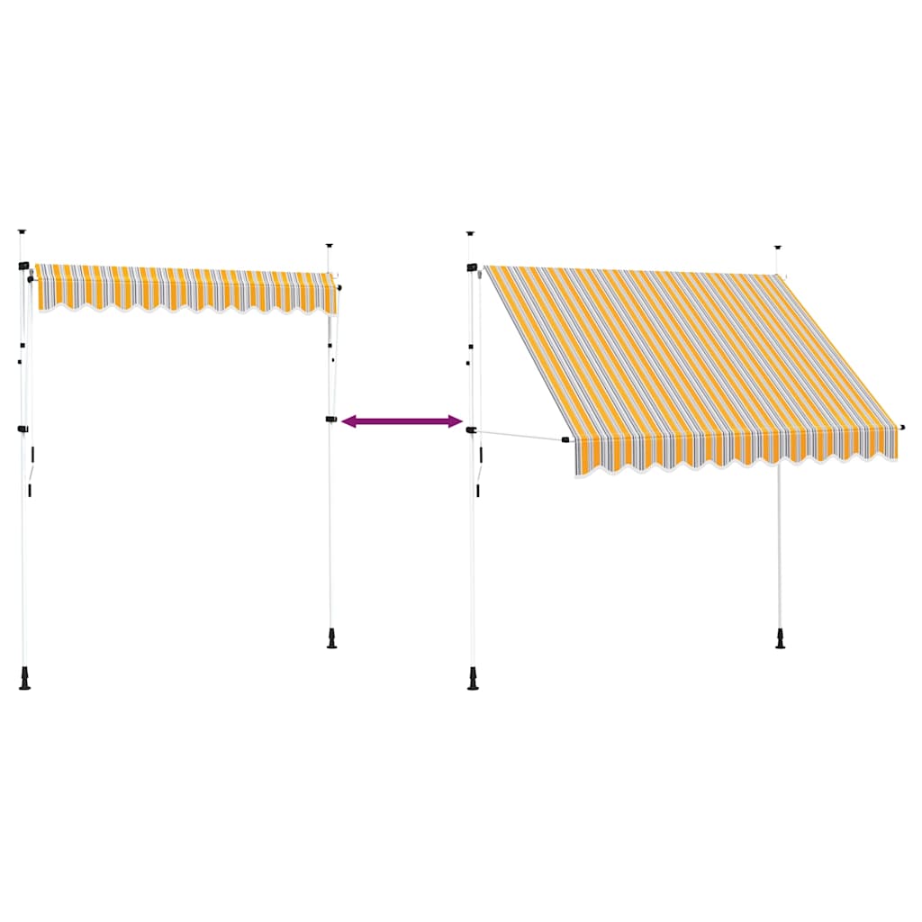 Tenda da Sole Retrattile Manuale 250 cm a Strisce Blu e Gialle