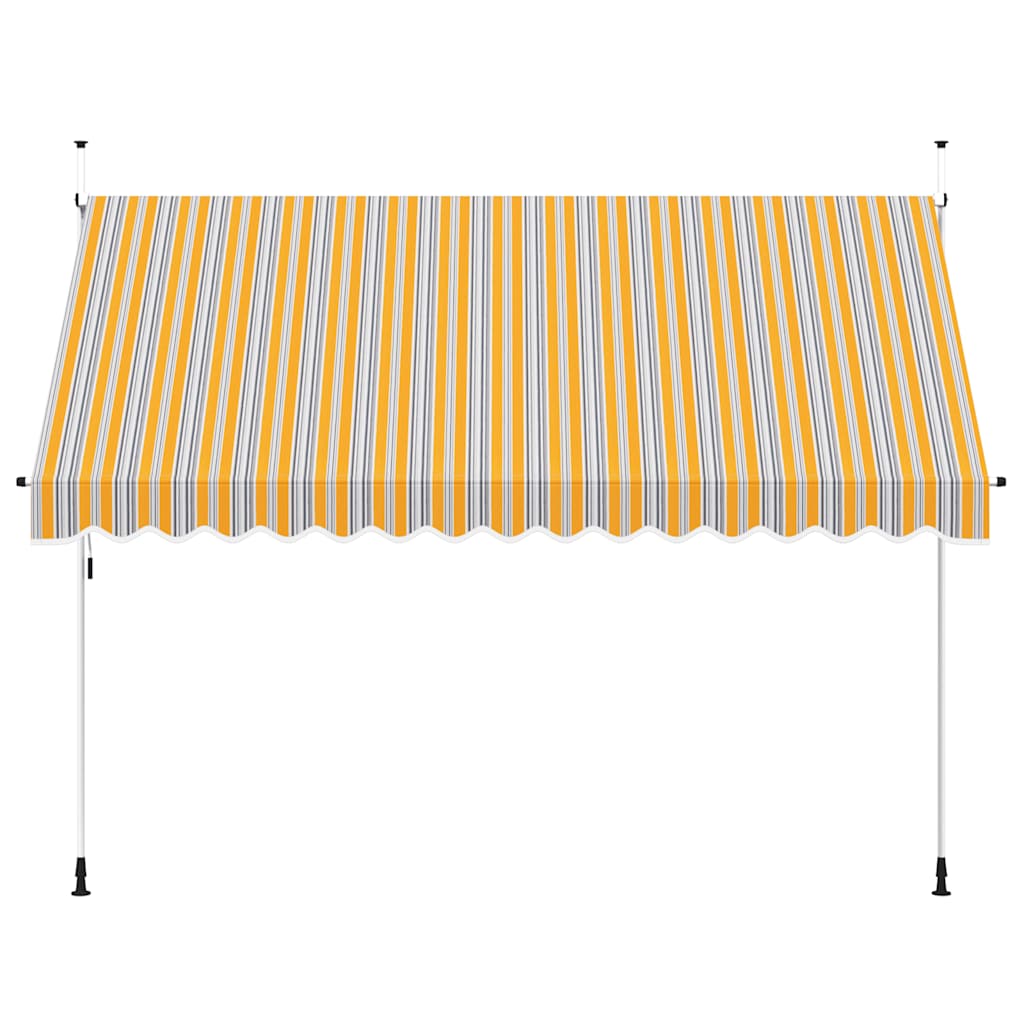 Tenda da Sole Retrattile Manuale 350 cm a Strisce Blu e Gialle