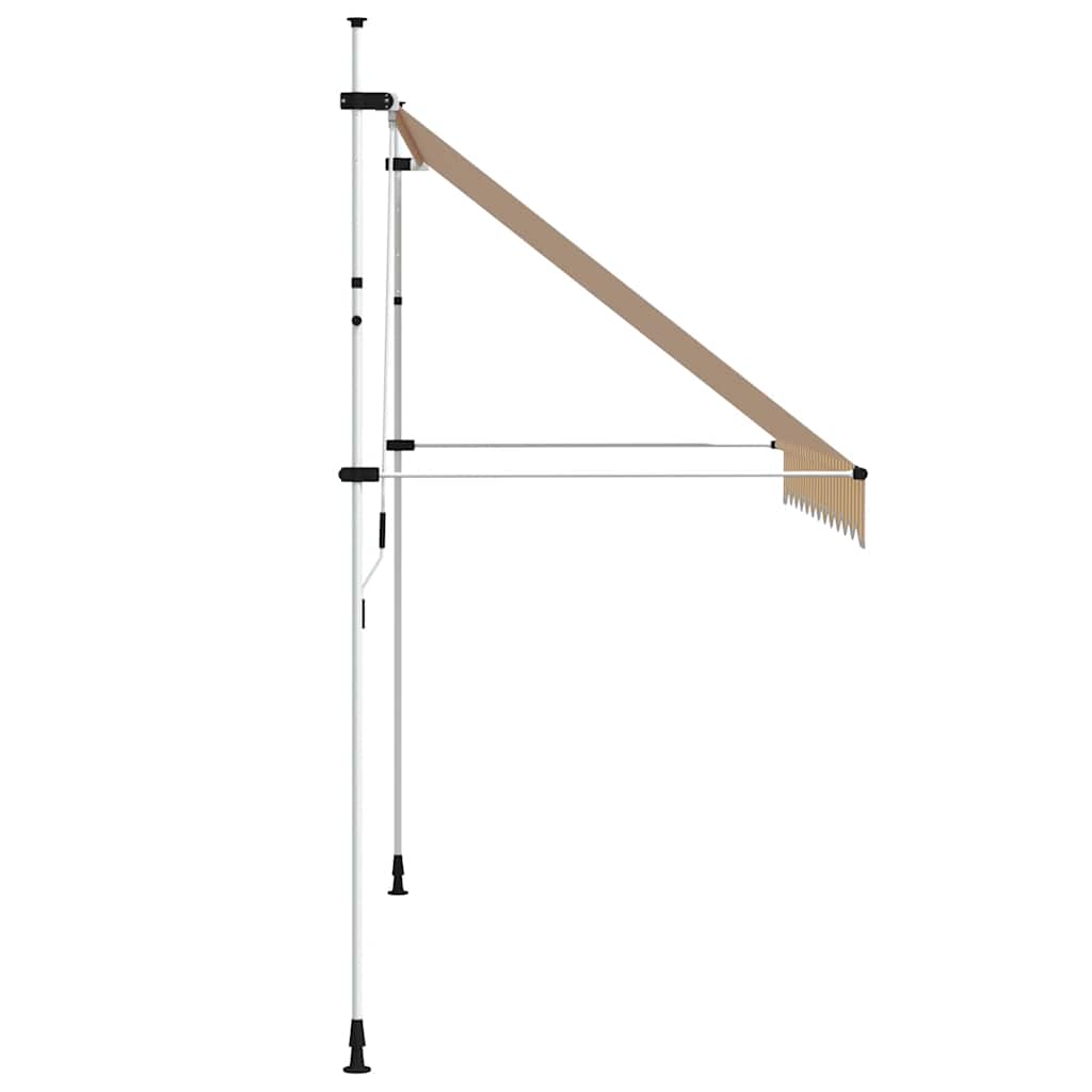 Tenda da Sole Retrattile Manuale 300cm Strisce Arancione Bianco