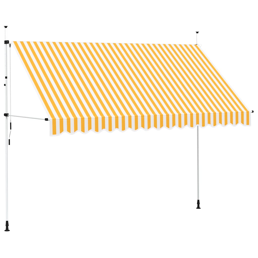 Tenda da Sole Retrattile Manuale 350cm Strisce Arancione Bianco