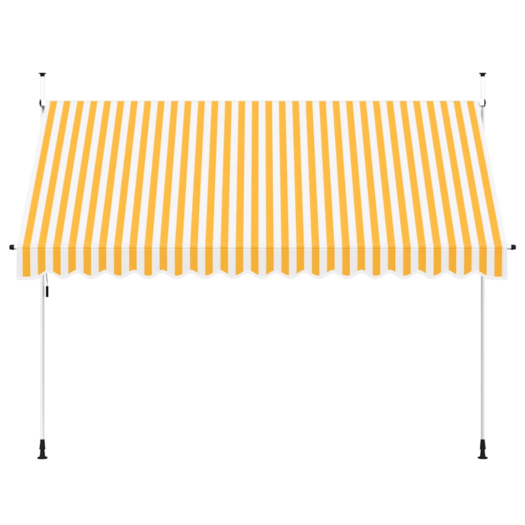 Tenda da Sole Retrattile Manuale 350cm Strisce Arancione Bianco