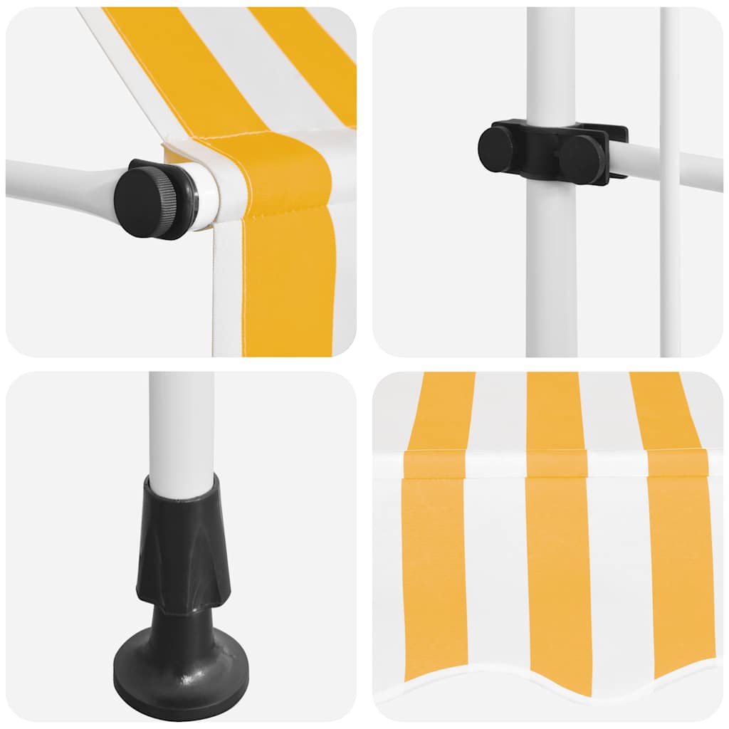 Tenda da Sole Retrattile Manuale 400cm Strisce Arancione Bianco