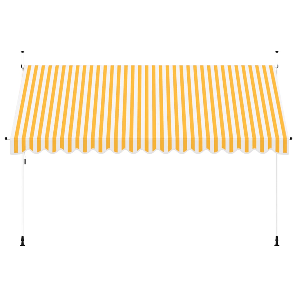 Tenda da Sole Retrattile Manuale 400cm Strisce Arancione Bianco