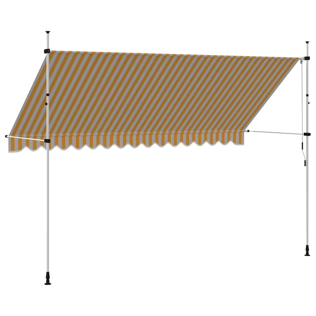 Tenda da Sole Retrattile Manuale 400cm Strisce Arancione Bianco