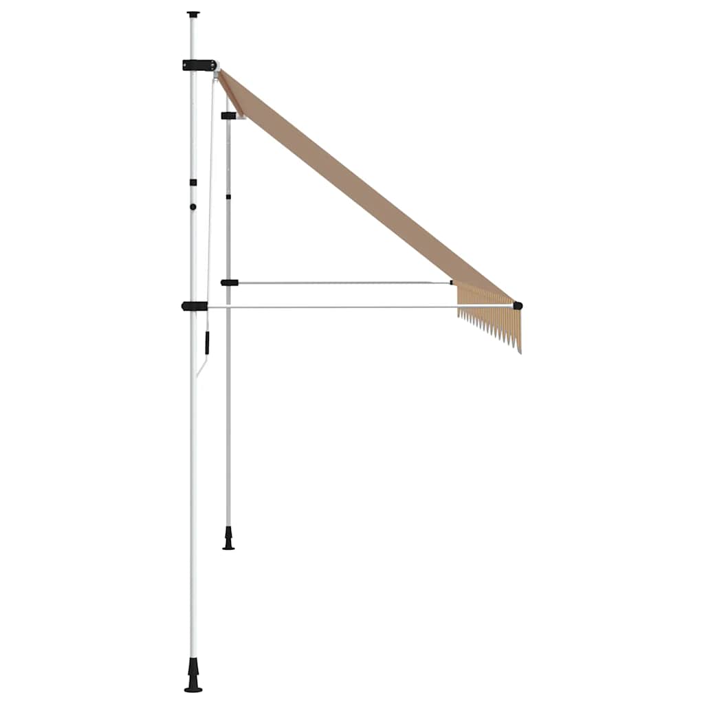Tenda da Sole Retrattile Manuale 400cm Strisce Arancione Bianco