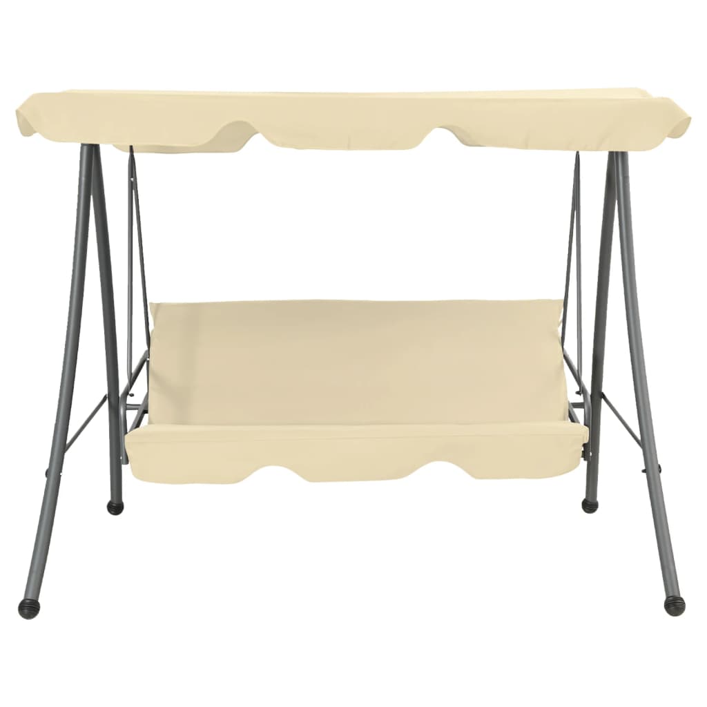 Dondolo da Giardino con Baldacchino Bianco Sabbia 192 cm