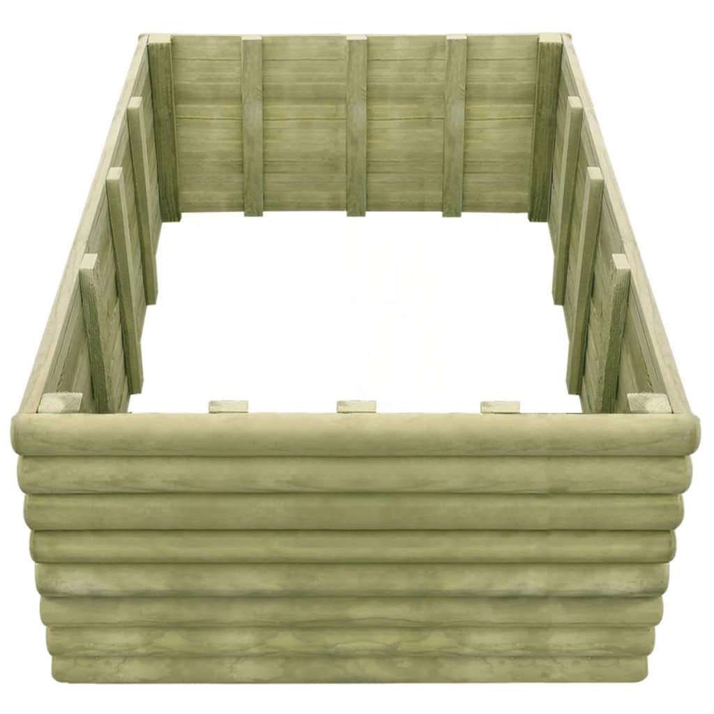 Letto Rialzato 150x150x48 cm in Legno di Pino Impregnato 19 mm