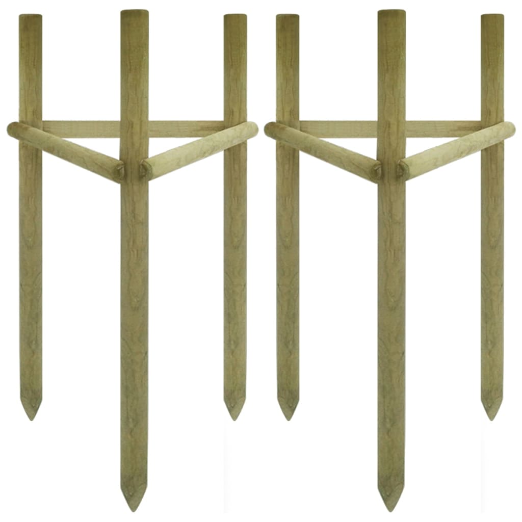 Picchetti per Albero 2 pz in Pino Impregnato 50x45x150 cm