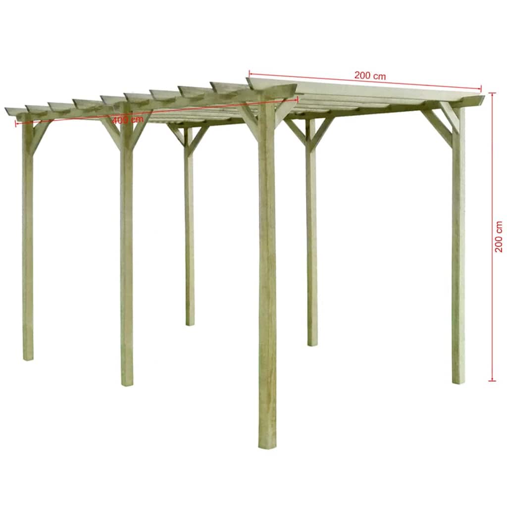 Pergolato da Giardino 4x2x2 m in Legno di Pino Impregnato