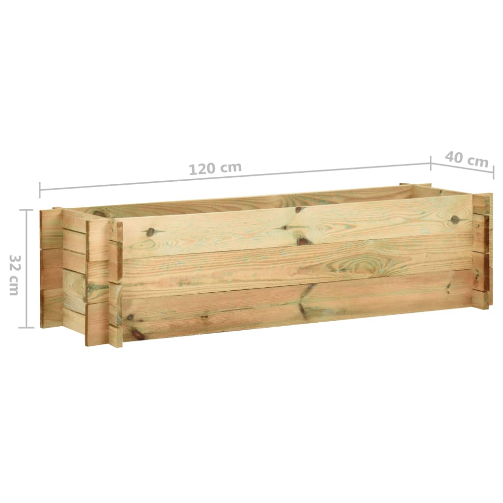 Fioriera Giardino Letto Vegetale in Legno Impregnato 120 cm
