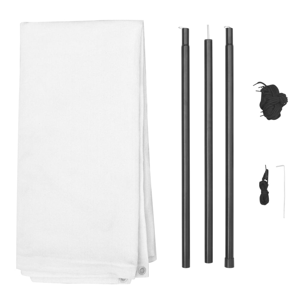 Tarp Parasole in HPDE Pali di Montaggio Quadrato 4x4 m Bianco