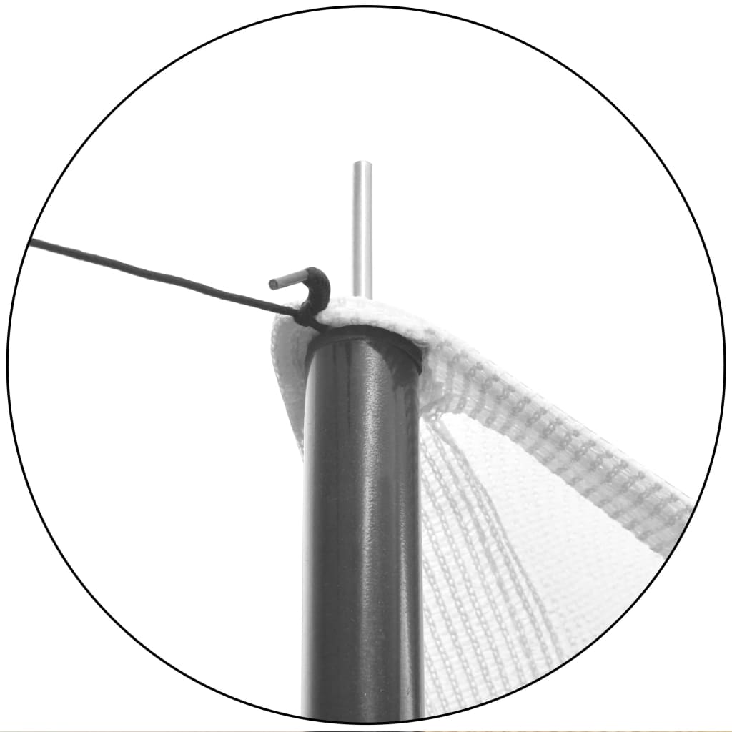 Tarp Parasole in HPDE Pali di Montaggio Quadrato 4x4 m Bianco