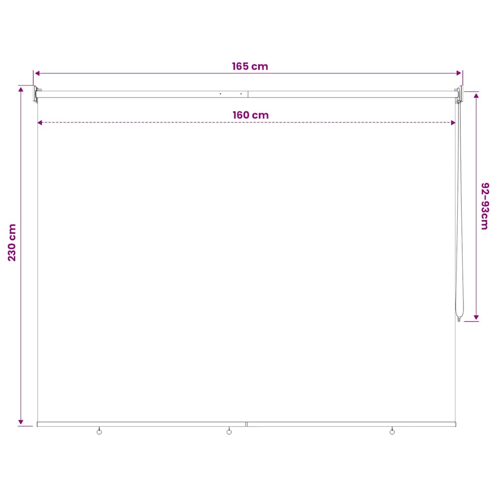 Tenda a Rullo per Esterni 165(L)x230(A) cm Beige