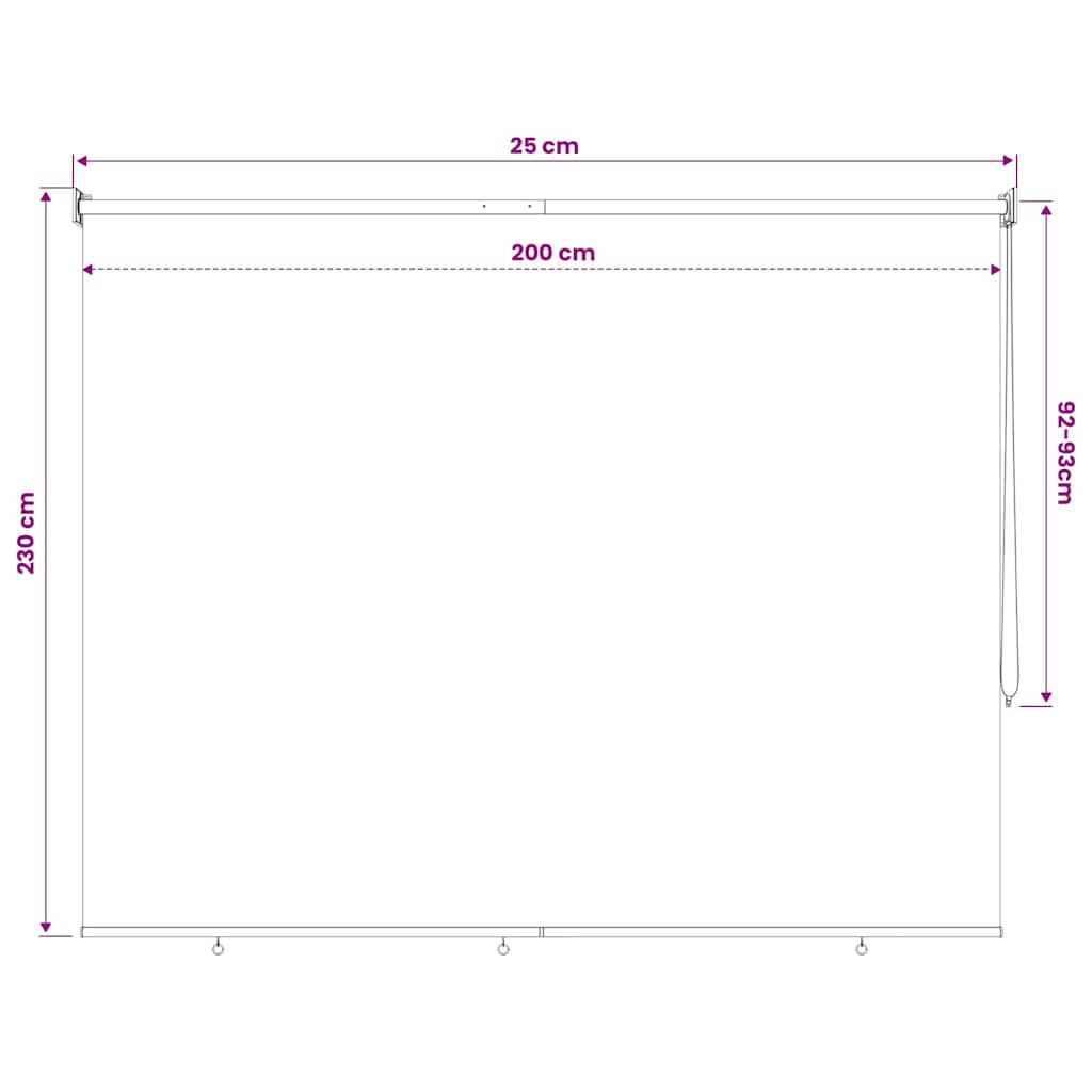Tenda a Rullo per Esterni 205(L)x230(A) cm Beige