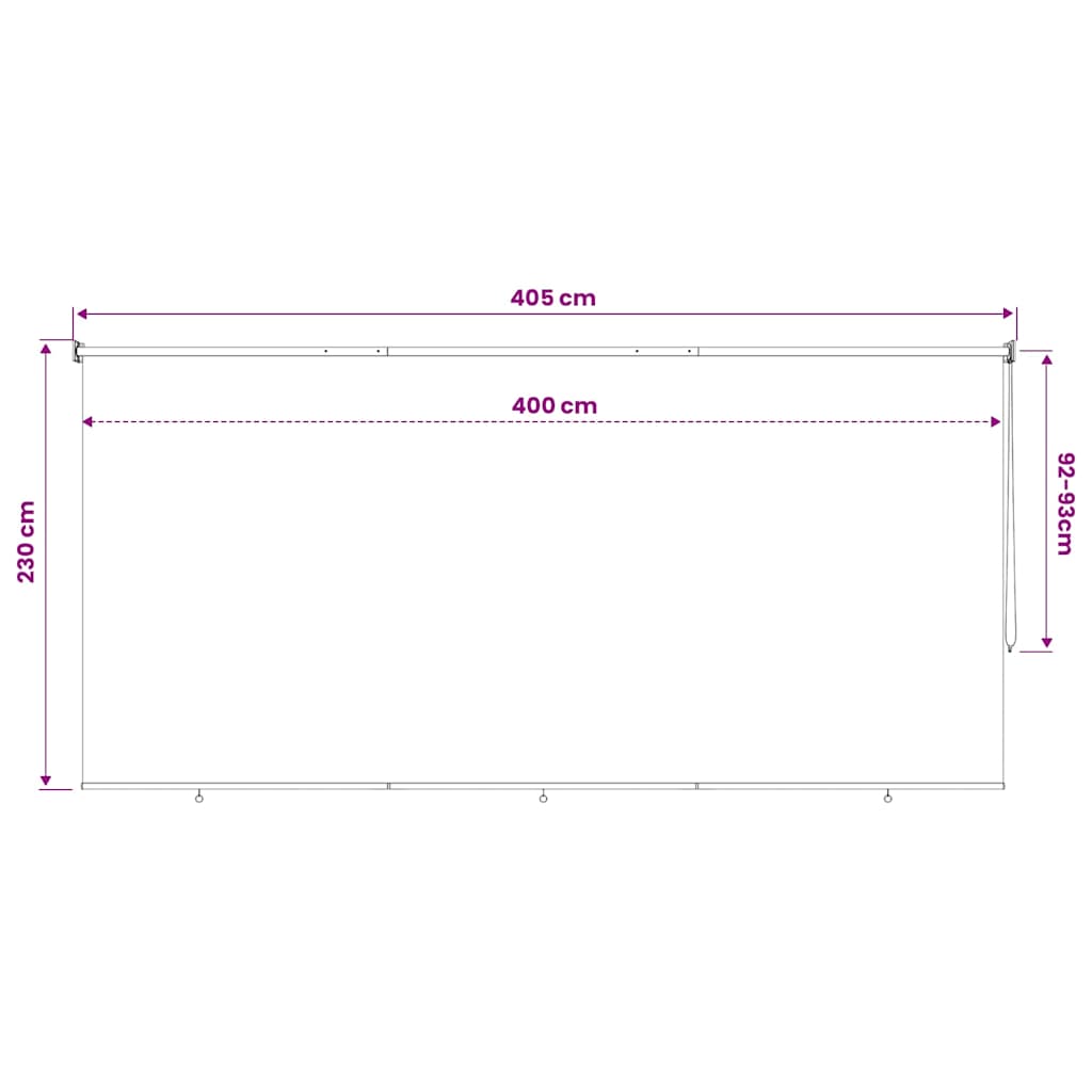 Tenda a Rullo per Esterni 405(L)x230(A) cm color crema