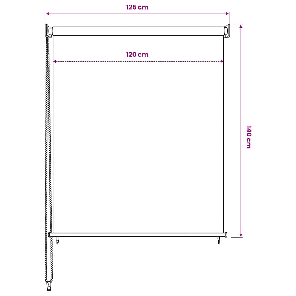 Tenda a Rullo per Esterni 125(L)x140(A) cm bianca