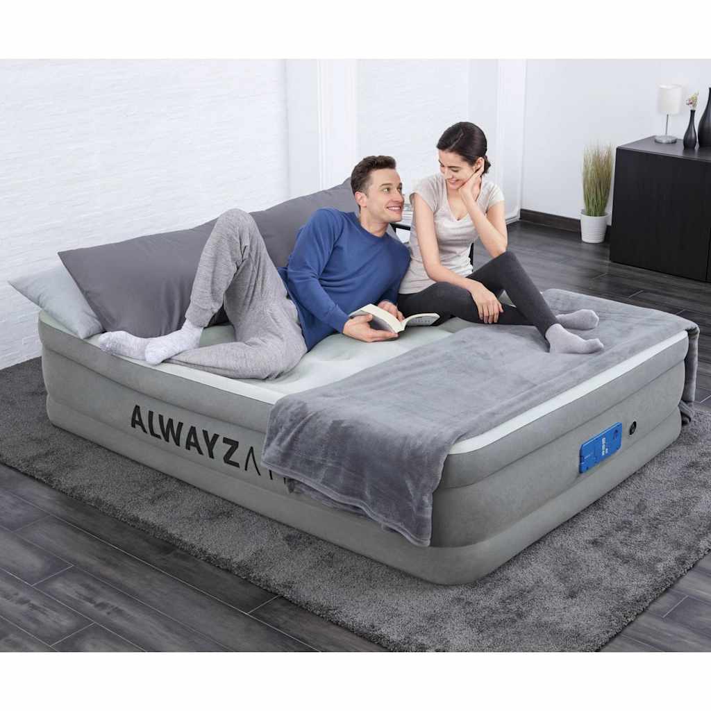 Bestway Materasso ad Aria AlwayzAire 2 Persone 203x152x46 cm Grigio