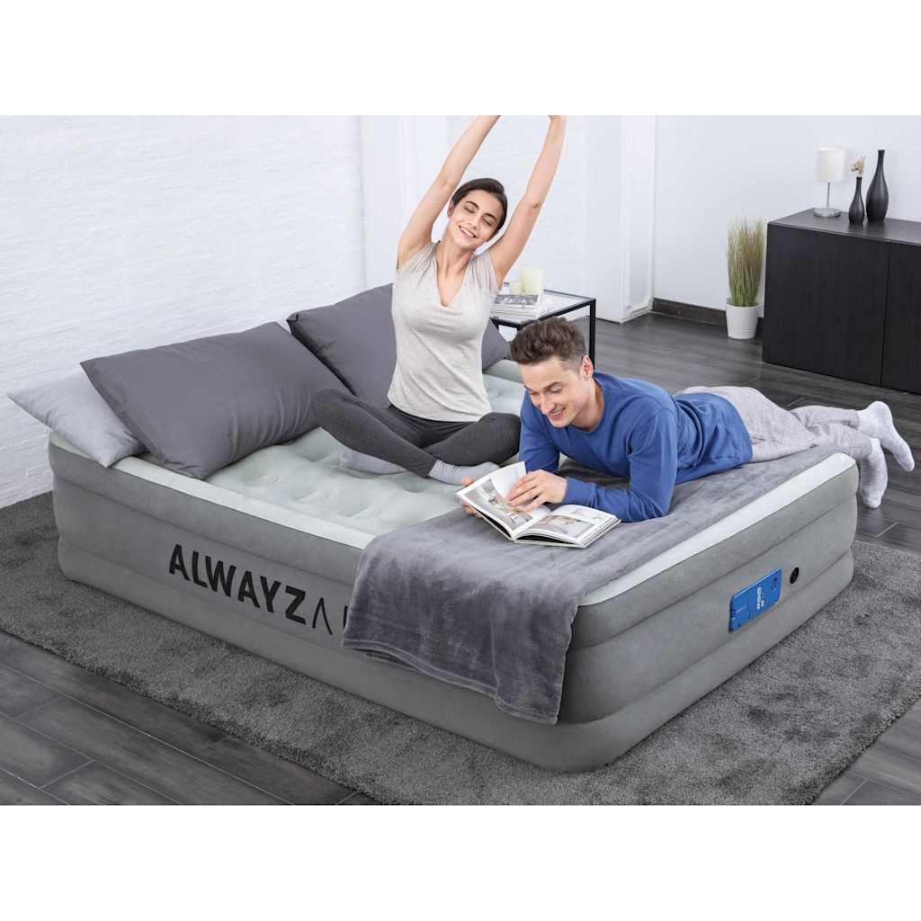 Bestway Materasso ad Aria AlwayzAire 2 Persone 203x152x46 cm Grigio