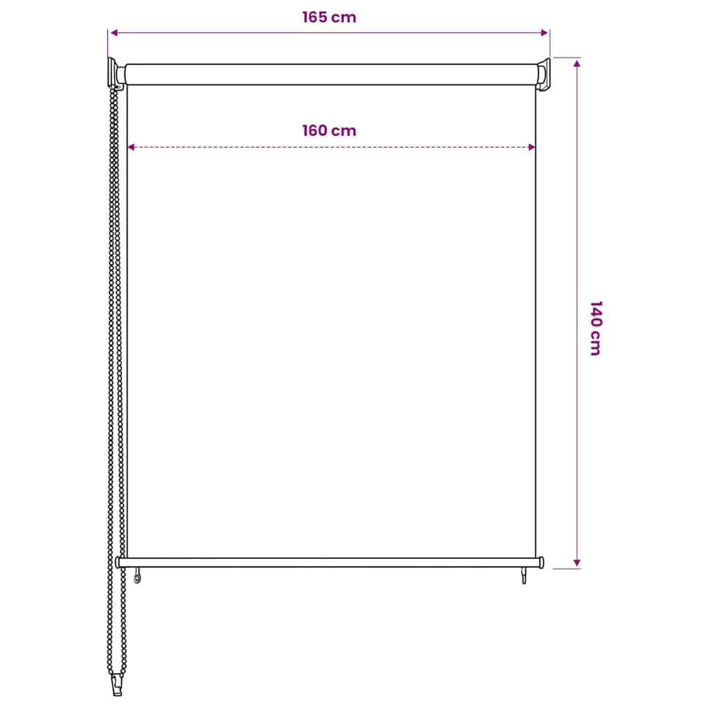 Tenda a Rullo per Esterni 165(L)x140(A) cm bianca