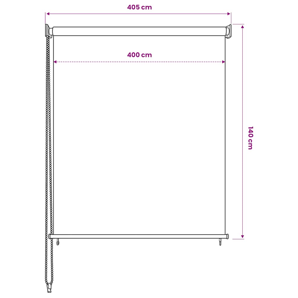 Tenda a Rullo per Esterni 405(L)x140(A) cm bianca