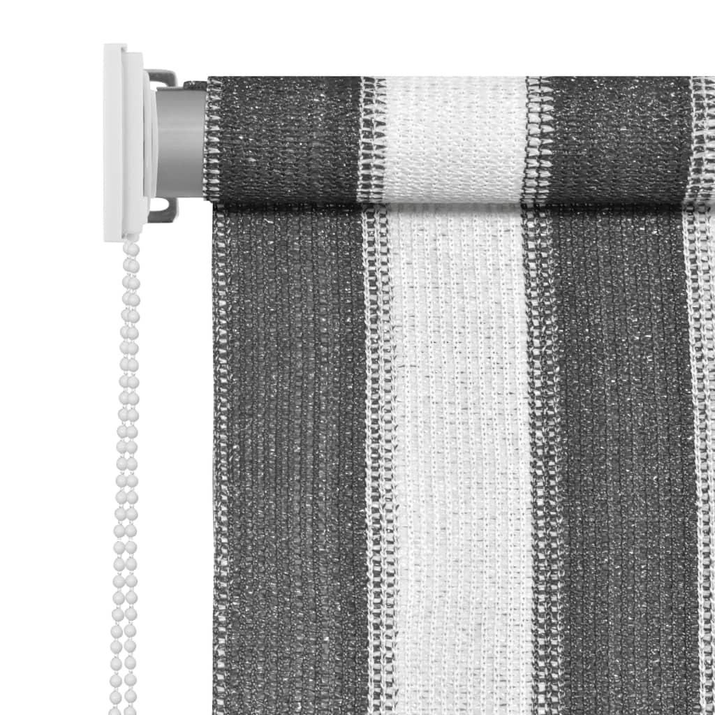 Tenda a Rullo per Esterni 160x140 cm a Strisce Antracite Bianco