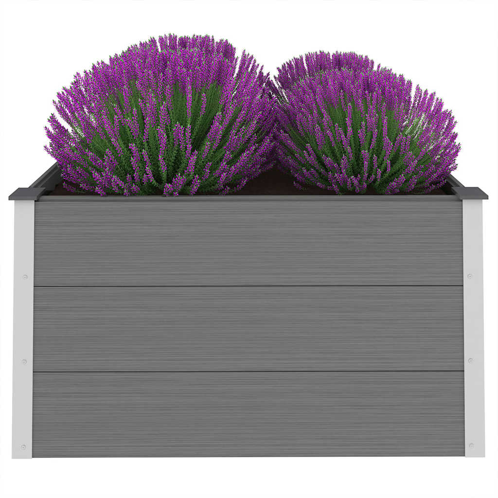 Letto Rialzato da Giardino in WPC 100x100x54 cm Grigio
