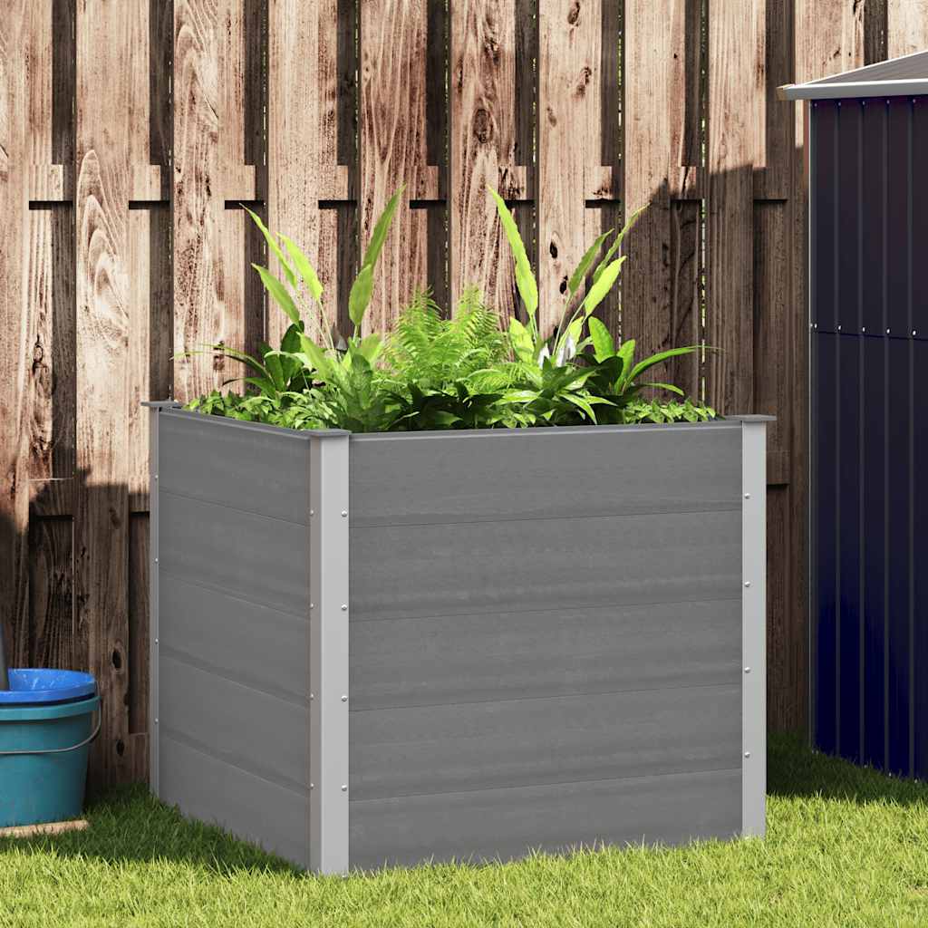 Letto Rialzato da Giardino in WPC 100x100x91 cm Grigio