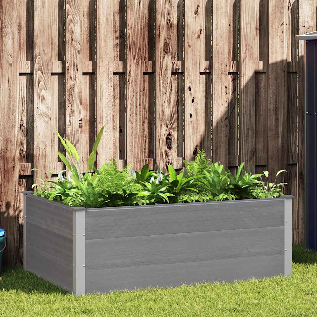 Letto Rialzato da Giardino in WPC 150x100x54 cm Grigio