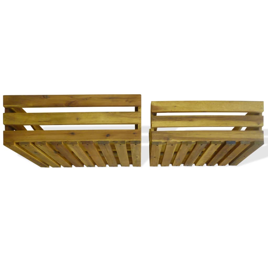 Cassetta per Mele Set 2 pz in Legno Massello di Acacia