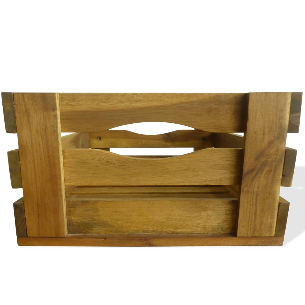 Cassetta per Mele Set 2 pz in Legno Massello di Acacia