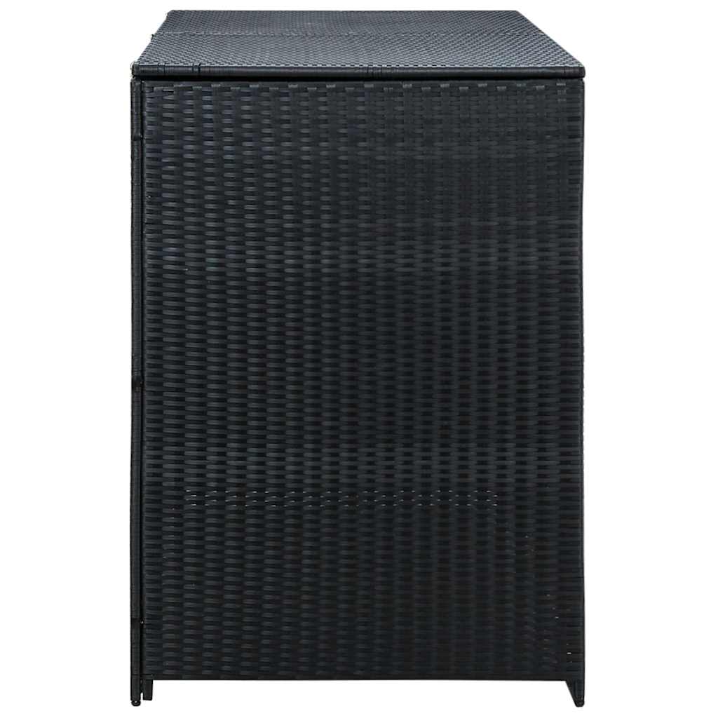 Copribidone Doppio per Spazzatura Polyrattan Nero 148x80x111 cm
