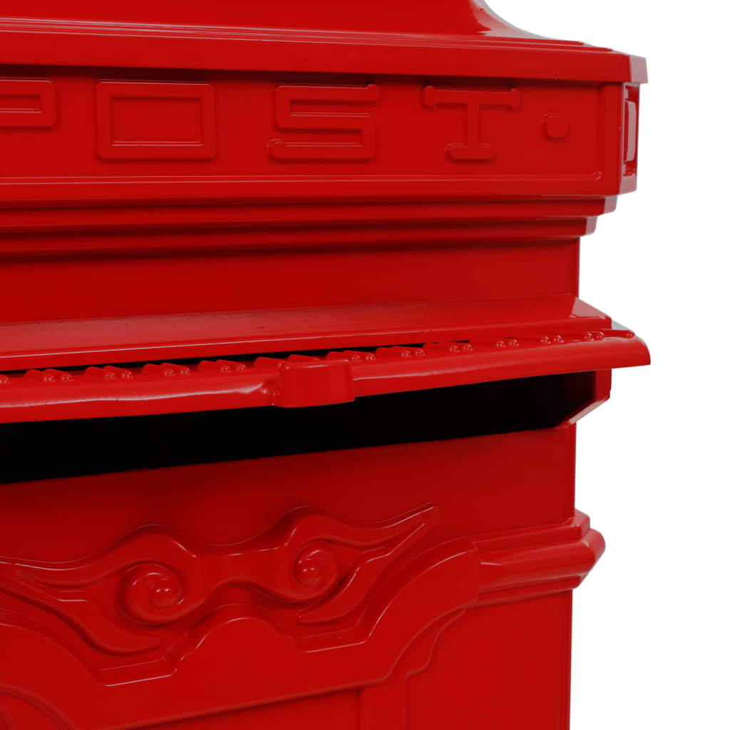 Cassetta della Posta in Alluminio Inossidabile Vintage Rossa
