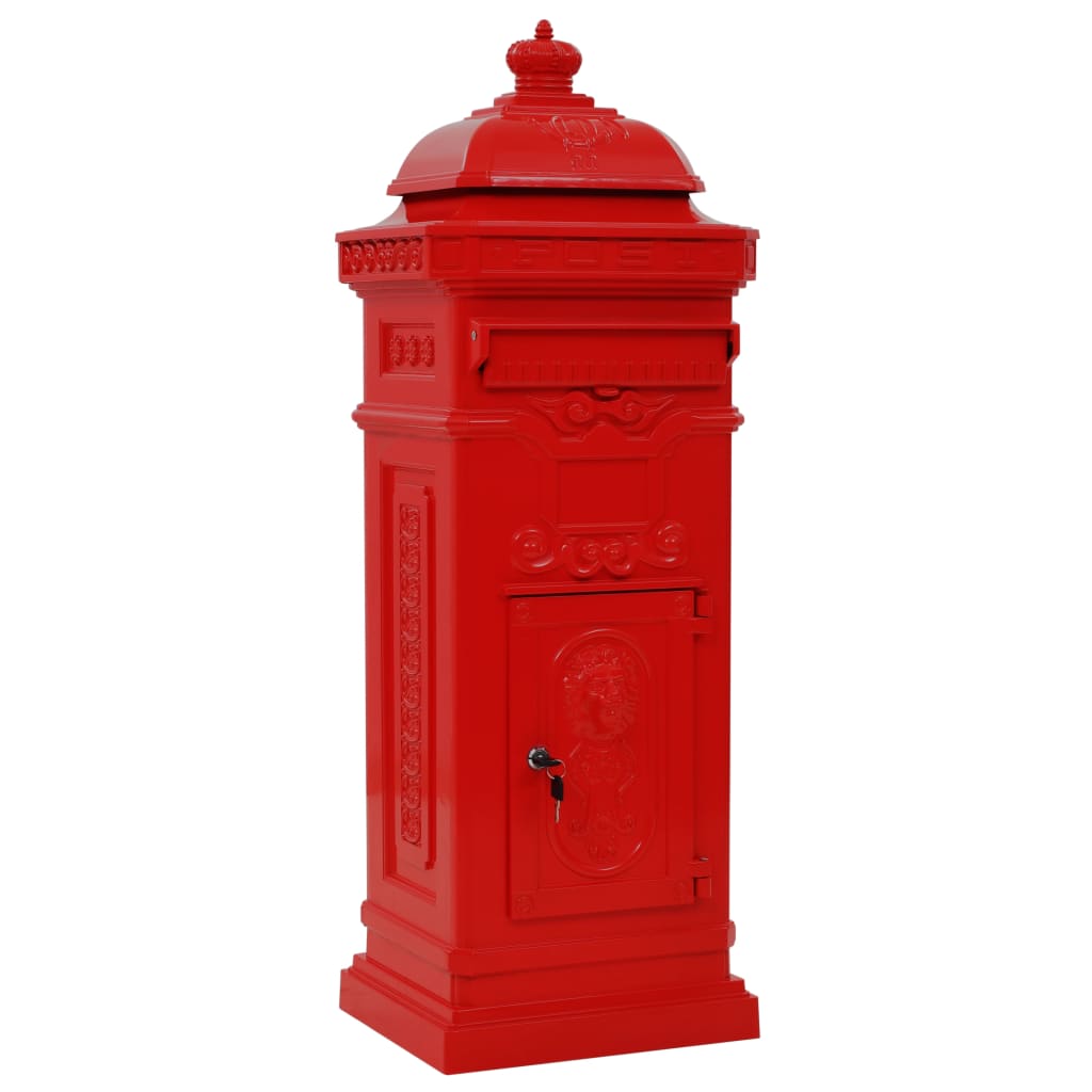 Cassetta della Posta in Alluminio Inossidabile Vintage Rossa