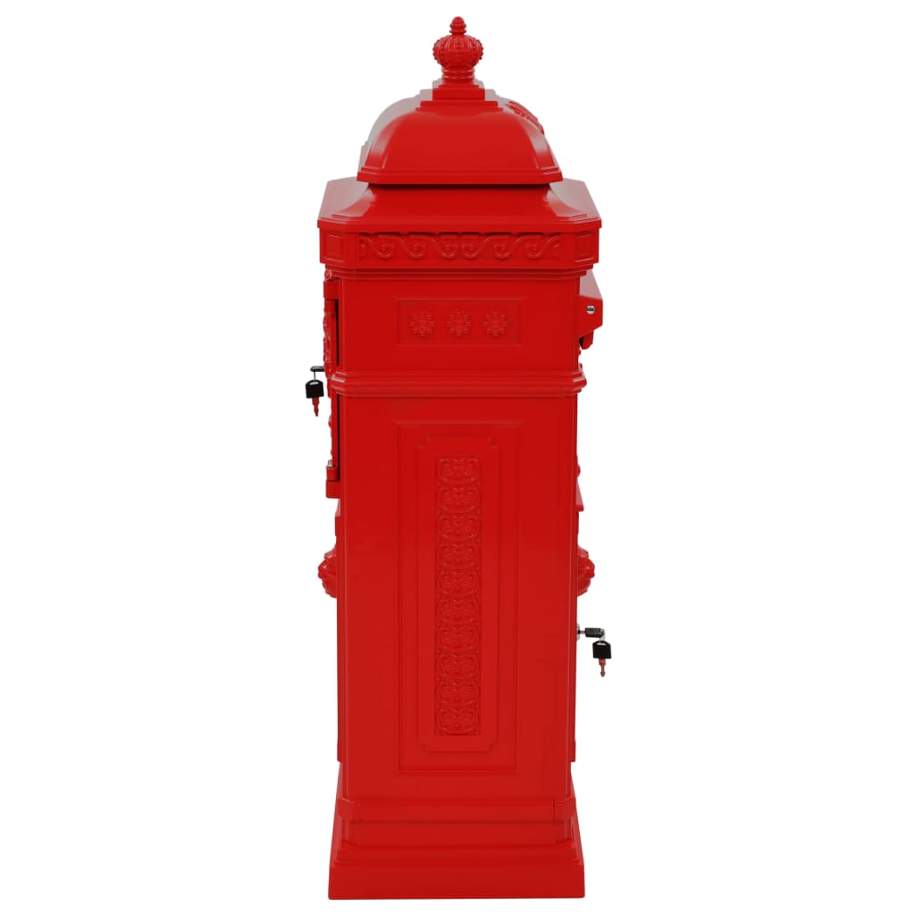 Cassetta della Posta in Alluminio Inossidabile Vintage Rossa