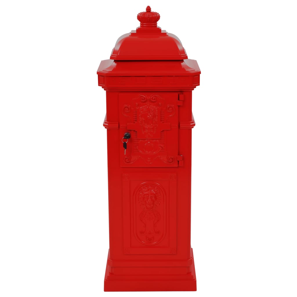 Cassetta della Posta in Alluminio Inossidabile Vintage Rossa