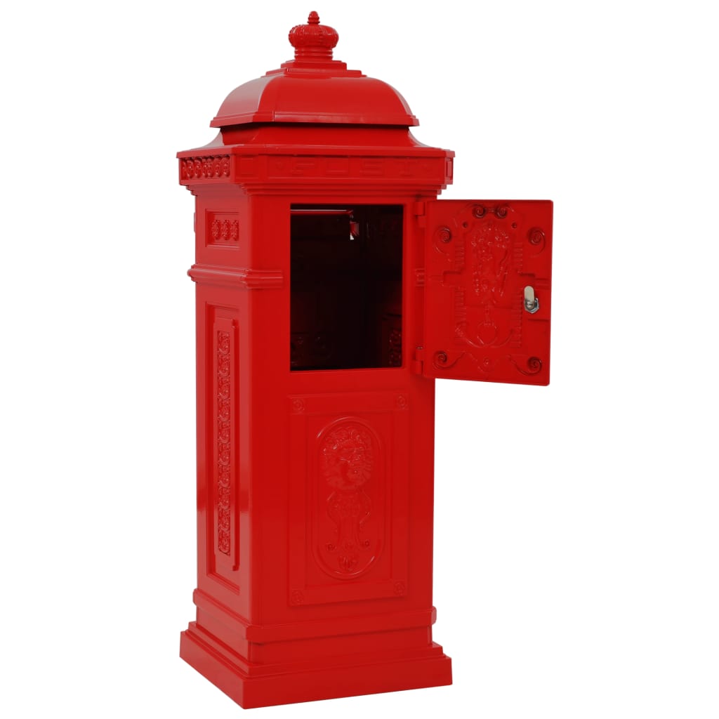 Cassetta della Posta in Alluminio Inossidabile Vintage Rossa
